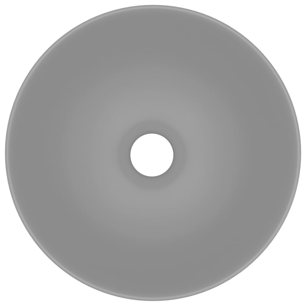 VidaXL Wastafel rond keramiek donkergrijs