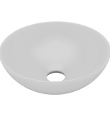VidaXL Wastafel rond keramiek lichtgrijs