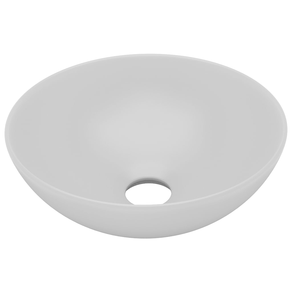 VidaXL Wastafel rond keramiek lichtgrijs