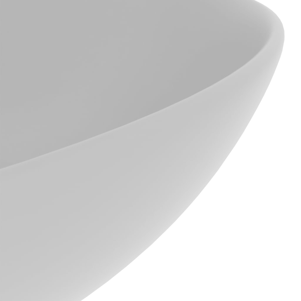 VidaXL Wastafel rond keramiek lichtgrijs