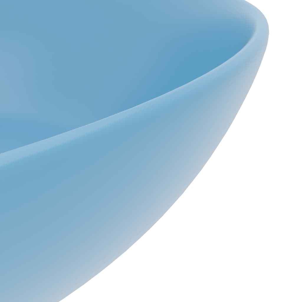 VidaXL Wastafel rond keramiek lichtblauw