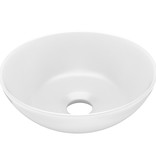 VidaXL Wastafel rond keramiek matwit