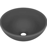 VidaXL Wastafel rond 32,5x14 cm keramiek matzwart