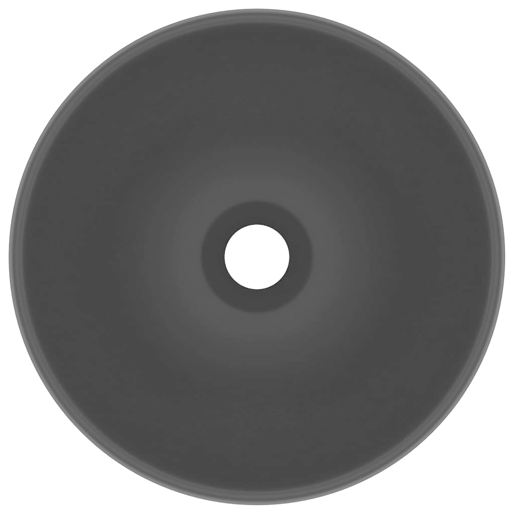 VidaXL Wastafel rond 32,5x14 cm keramiek matzwart