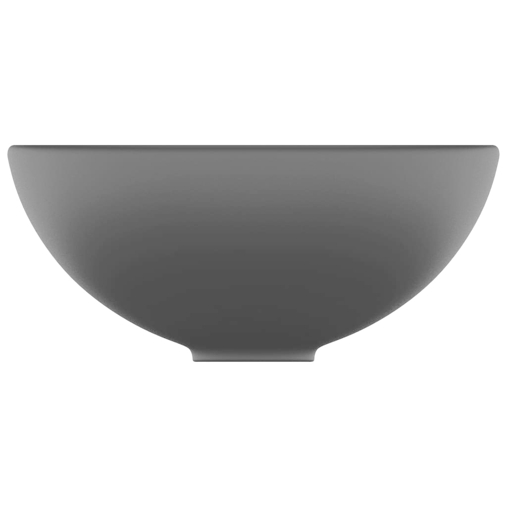 VidaXL Wastafel rond 32,5x14 cm keramiek matzwart
