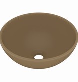 VidaXL Wastafel rond 32,5x14 cm keramiek matcrème