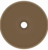 VidaXL Wastafel rond 32,5x14 cm keramiek matcrème