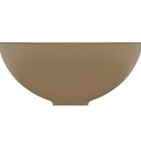 VidaXL Wastafel rond 32,5x14 cm keramiek matcrème