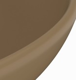 VidaXL Wastafel rond 32,5x14 cm keramiek matcrème