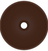VidaXL Wastafel rond 32,5x14 cm keramiek mat donkerbruin