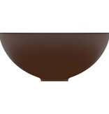 VidaXL Wastafel rond 32,5x14 cm keramiek mat donkerbruin