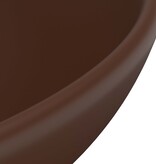 VidaXL Wastafel rond 32,5x14 cm keramiek mat donkerbruin