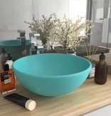 VidaXL Wastafel rond 32,5x14 cm keramiek mat lichtgroen