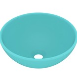 VidaXL Wastafel rond 32,5x14 cm keramiek mat lichtgroen