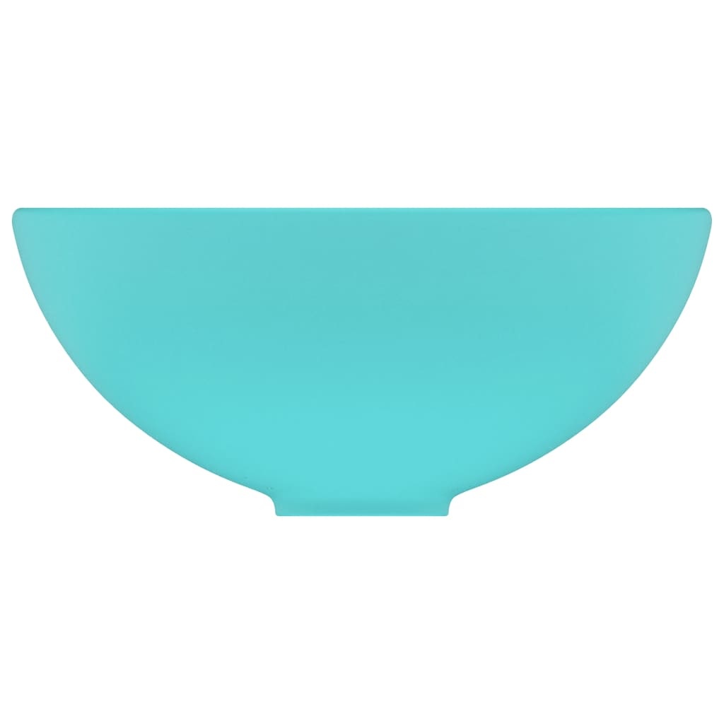 VidaXL Wastafel rond 32,5x14 cm keramiek mat lichtgroen