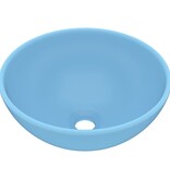 VidaXL Wastafel rond 32,5x14 cm keramiek mat lichtblauw