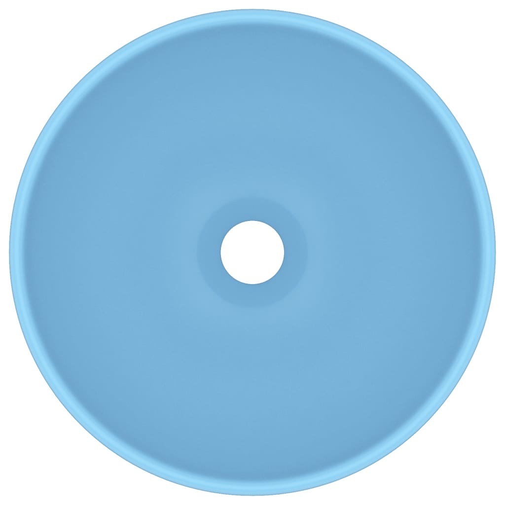 VidaXL Wastafel rond 32,5x14 cm keramiek mat lichtblauw