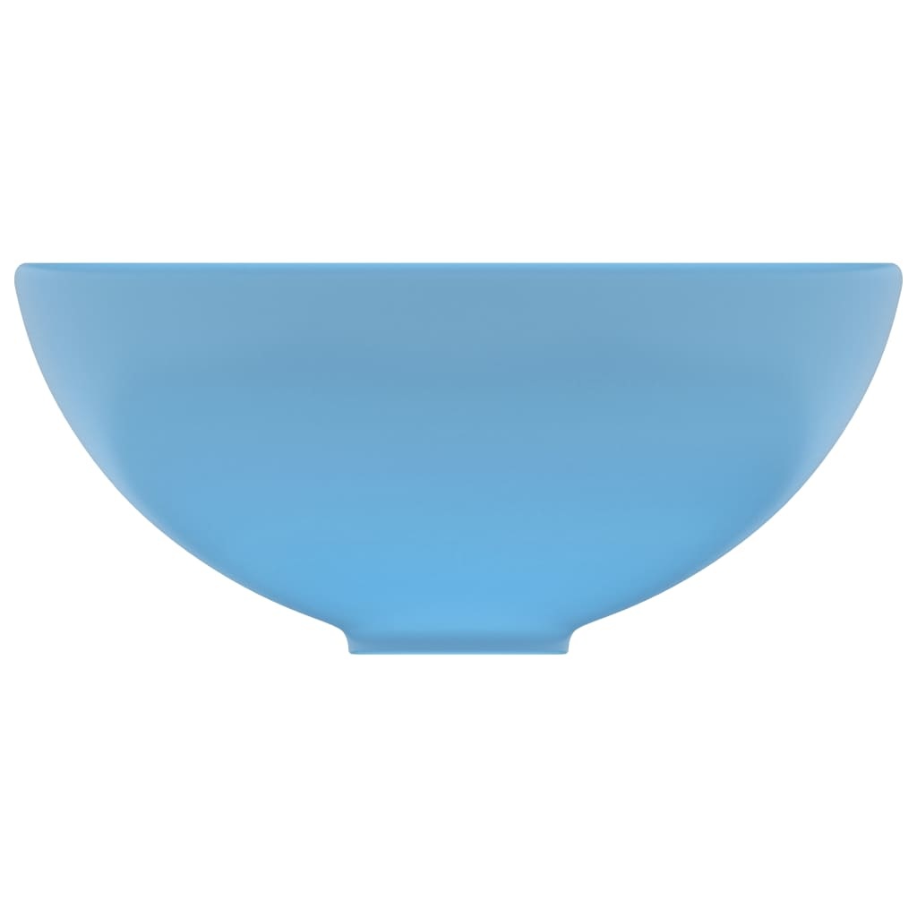 VidaXL Wastafel rond 32,5x14 cm keramiek mat lichtblauw