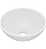 VidaXL Wastafel rond 32,5x14 cm keramiek matwit