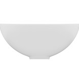 VidaXL Wastafel rond 32,5x14 cm keramiek matwit