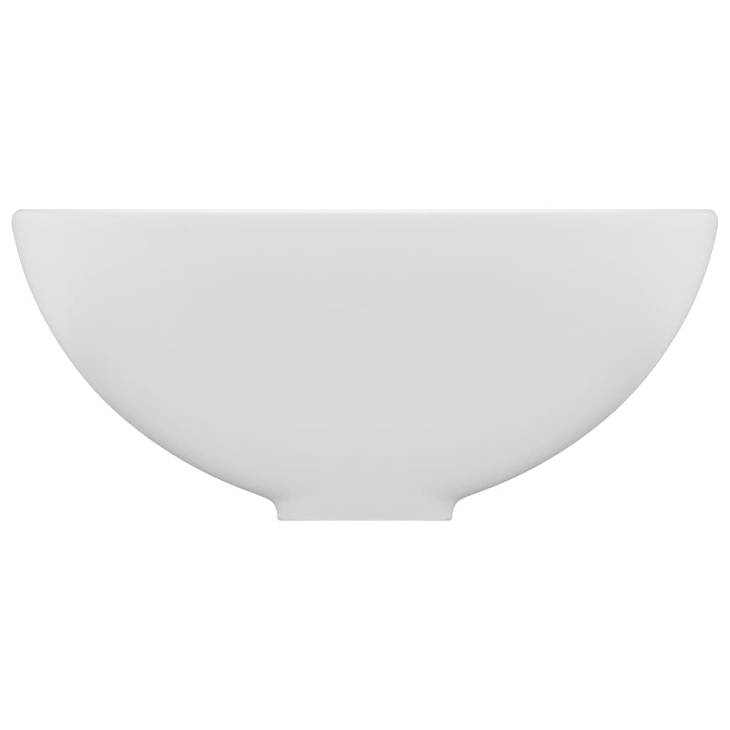 VidaXL Wastafel rond 32,5x14 cm keramiek matwit