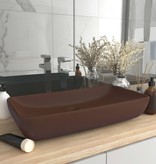 VidaXL Wastafel rechthoekig 71x38 cm keramiek mat donkerbruin