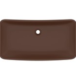 VidaXL Wastafel rechthoekig 71x38 cm keramiek mat donkerbruin