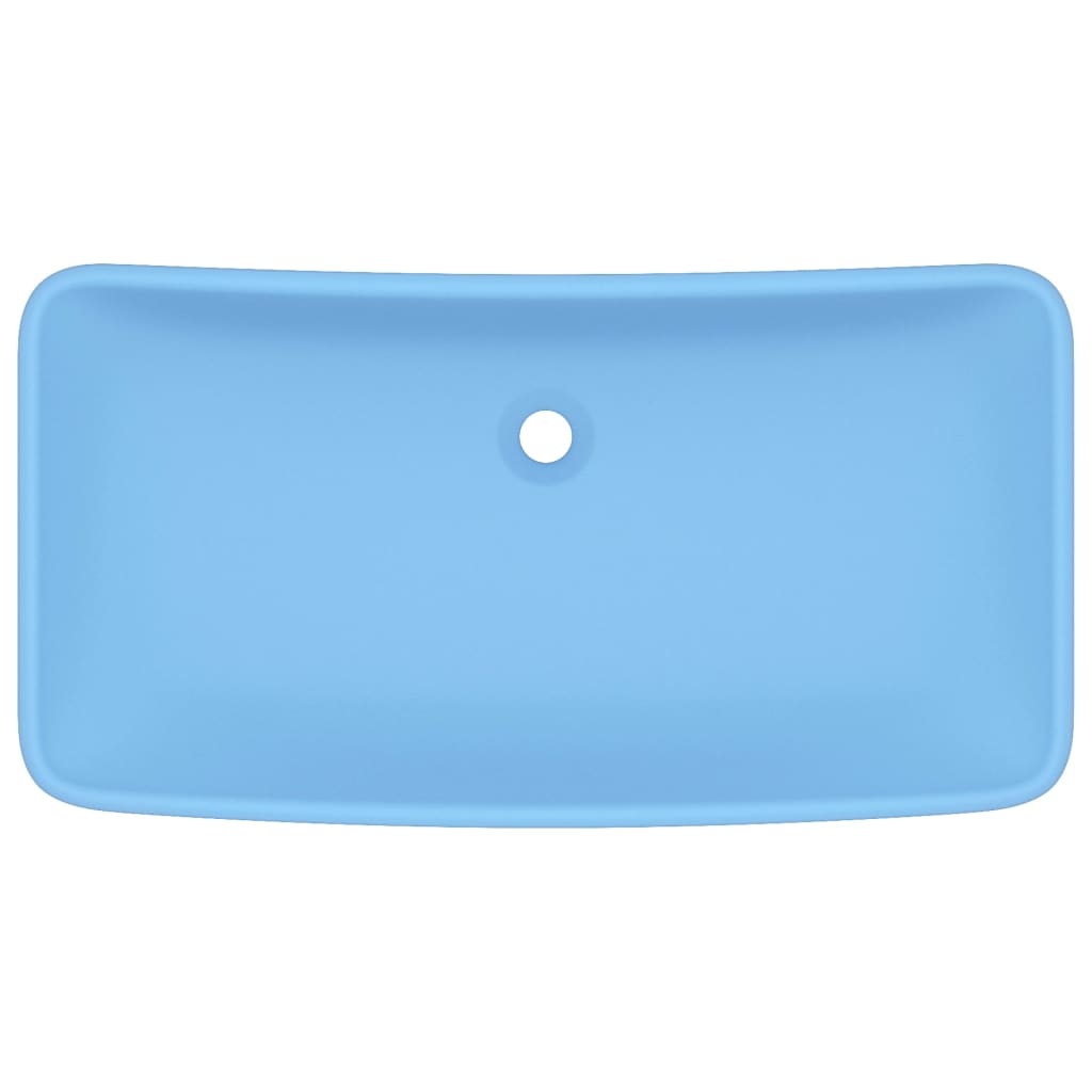 VidaXL Wastafel rechthoekig 71x38 cm keramiek mat lichtblauw