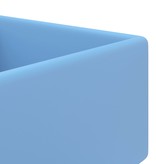 vidaXL Wastafel met overloop vierkant 41x41 cm keramiek mat lichtblauw