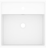 VidaXL Wastafel met overloop vierkant 41x41 cm keramiek matwit