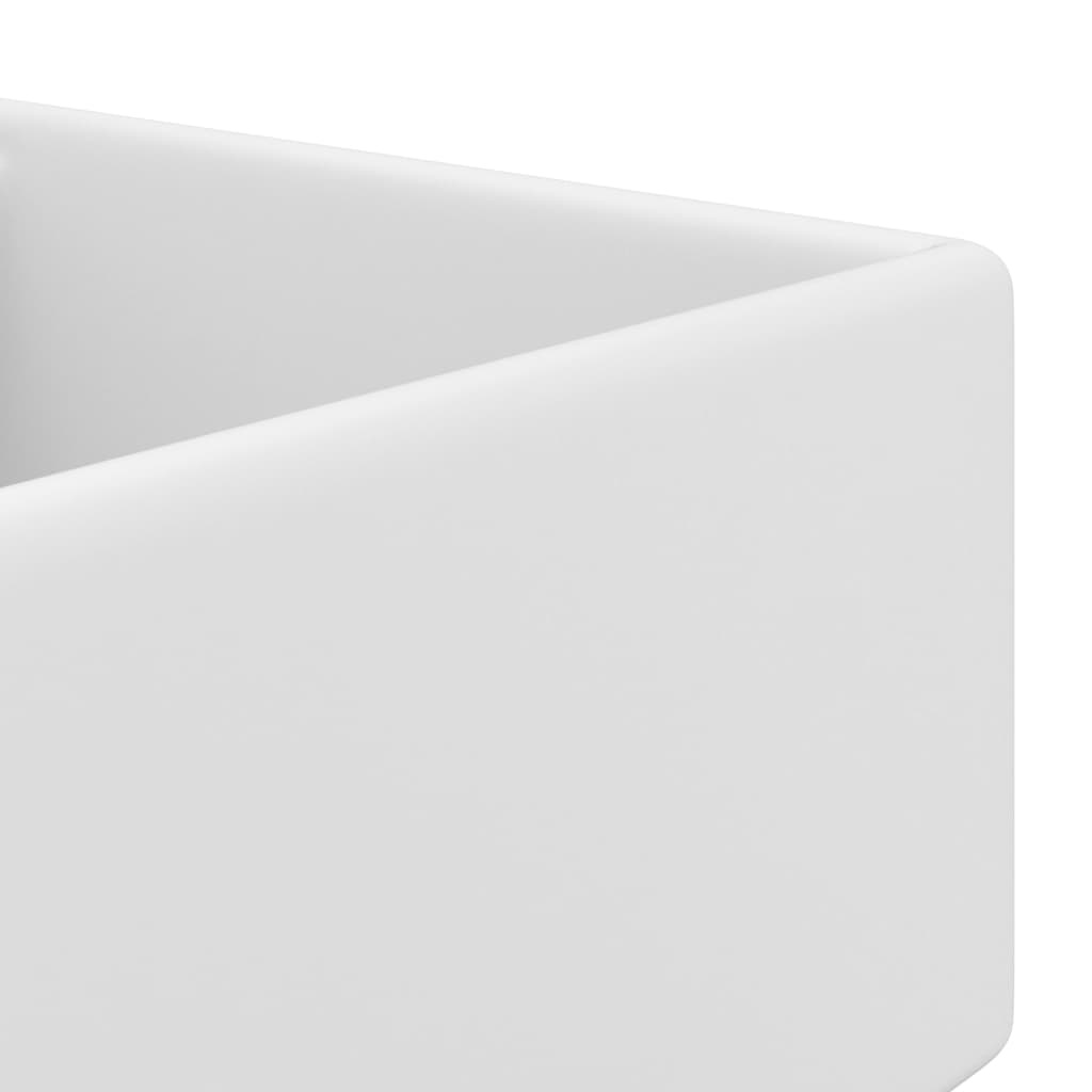 VidaXL Wastafel met overloop vierkant 41x41 cm keramiek matwit