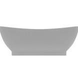 VidaXL Wastafel met overloop ovaal 58,5x39 cm keramiek mat donkergrijs