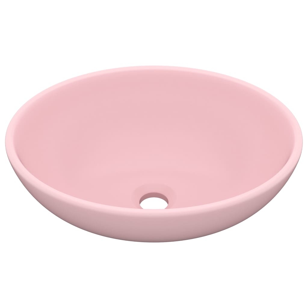 VidaXL Wastafel ovaal 40x33 cm keramiek matroze