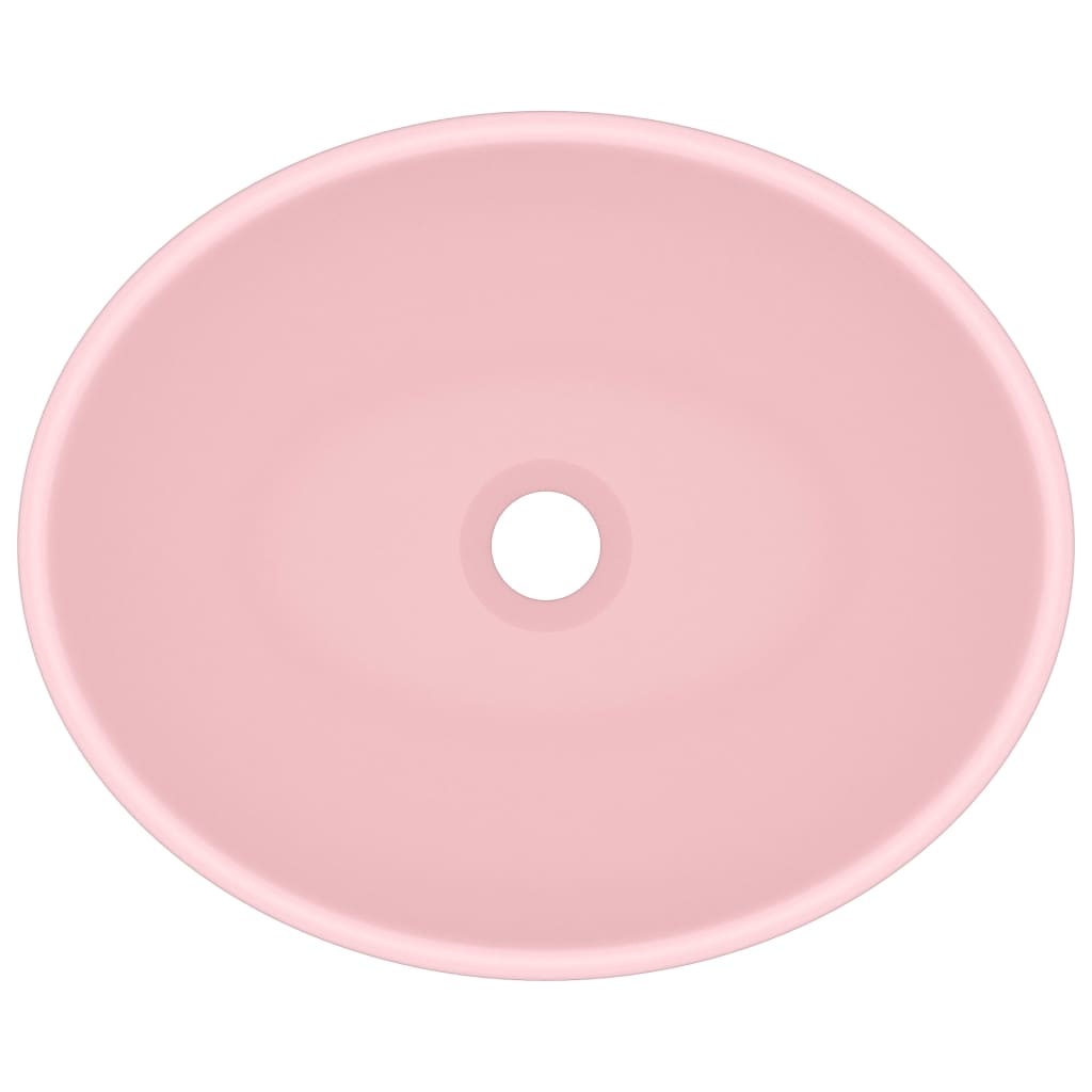 VidaXL Wastafel ovaal 40x33 cm keramiek matroze