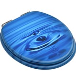 VidaXL Toiletbril met soft-close deksel waterdruppel MDF blauw