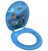 VidaXL Toiletbril met deksel diepzee MDF