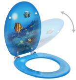 VidaXL Toiletbril met deksel diepzee MDF