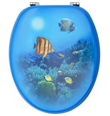 VidaXL Toiletbril met deksel diepzee MDF