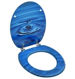 vidaXL Toiletbril met deksel waterdruppel MDF blauw