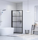 VidaXL Douchedeur 100x178 cm gehard glas zwart