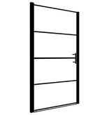 VidaXL Douchedeur 100x178 cm gehard glas zwart