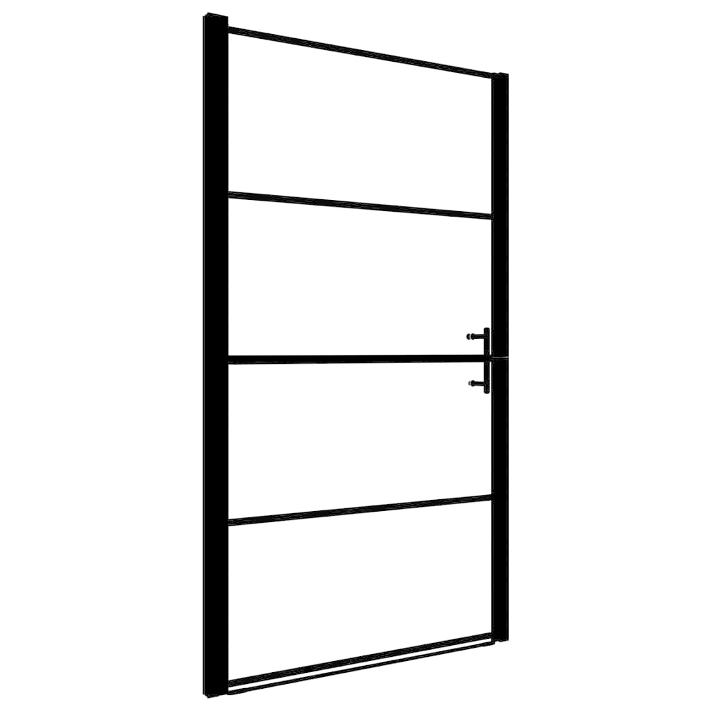 VidaXL Douchedeur 100x178 cm gehard glas zwart