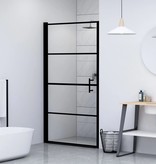 VidaXL Douchedeur 100x178 cm gehard glas zwart