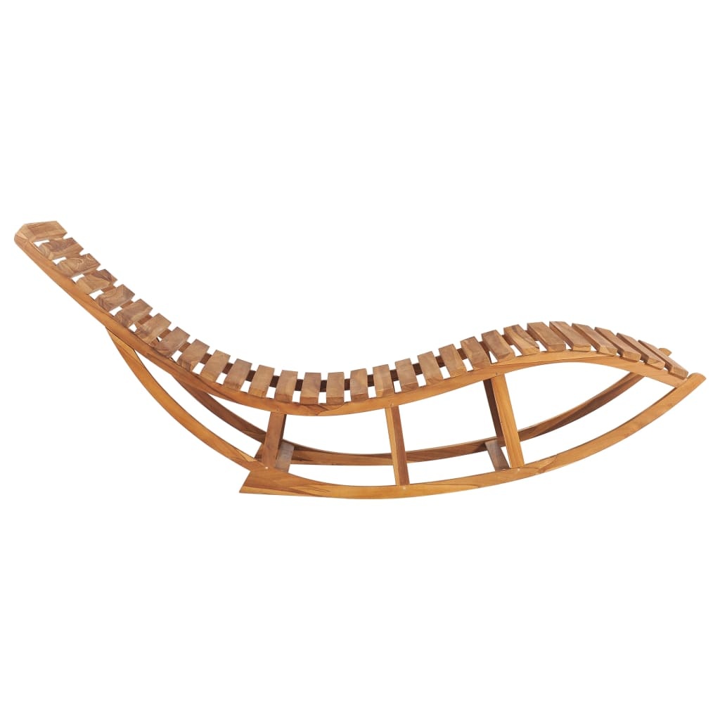 VidaXL Ligbed schommelend met kussen massief teakhout