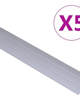 VidaXL Vloerprofielen 5 st 134 cm aluminium zilverkleurig