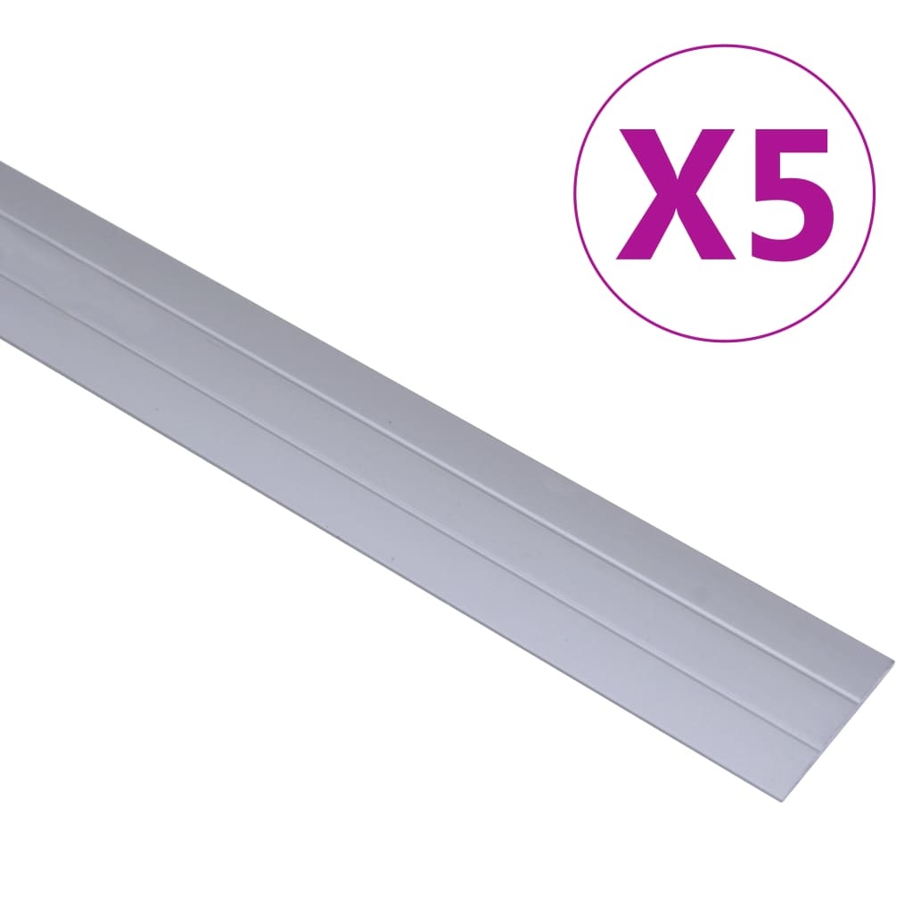 VidaXL Vloerprofielen 5 st 134 cm aluminium zilverkleurig