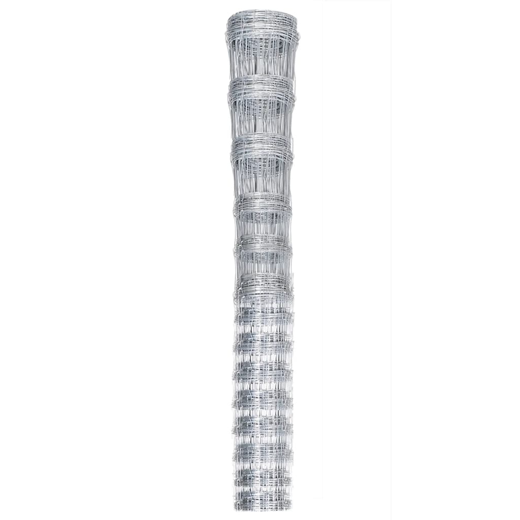 VidaXL Hek 50x1 m gegalvaniseerd staal zilverkleurig