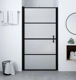 VidaXL Douchedeur mat 100x178 cm gehard glas zwart