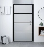 VidaXL Douchedeur mat 91x195 cm gehard glas zwart