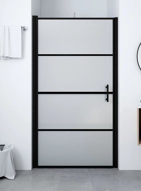 VidaXL Douchedeur mat 91x195 cm gehard glas zwart